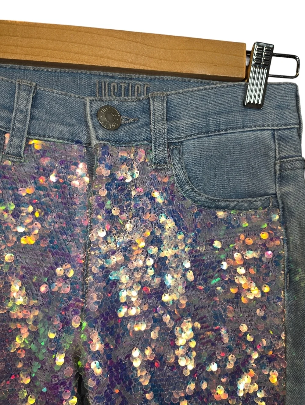 Justice sequin jeans